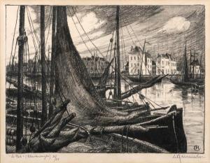 HEINRICHS Camille 1892-1934,- «Le Port» (Blankenberghe),Kapandji Morhange FR 2021-03-20