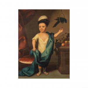 HEINS John Theodore I 1697-1756,Portrait de jeune garçon qui nourrit son,1735,Cornette de Saint Cyr 2024-04-16