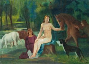 HEINTZ Henrik 1896-1955,Nude with a horse,Nagyhazi galeria HU 2015-12-16