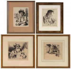 HEINTZELMAN Arthur William 1890-1965,Four etchings,Eldred's US 2023-01-26