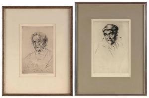 HEINTZELMAN Arthur William,Two portrait etchings - January 4, 0123 9:30 AM ES,Eldred's 2023-01-26
