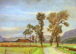 HEINZ Emil 1893-1987,Landschaft im Rheintal mit Montlingen,Galerie Widmer Auktionen CH 2008-11-29