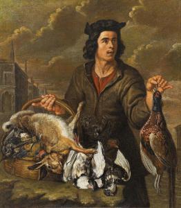 Heinz Joseph Younger 1600-1678,Portrait of a huntsman with game,Palais Dorotheum AT 2014-06-24