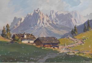 HEINZ Pinggera,A view of the Pala group in the Dolomite mountains,1926,Palais Dorotheum 2019-11-06