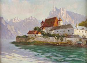 HEISS DIONYSEN Josef,Das Frauenkloster am Traunsee bei Schloss Orth,Palais Dorotheum 2019-05-07