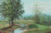 HEISS JESSE S.C 1859,LANDSCAPE WITH TREE AND BROOK,Sloans & Kenyon US 2014-04-12
