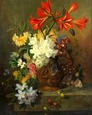 HEKKING Willem,Still-life of mixed Spring flowers with a butterfl,Ewbank Auctions 2019-03-21