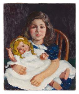 HEKKING William M 1885-1970,Portrait of a girl with her doll,Eldred's US 2024-04-04