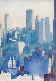 HELD Jnr. John 1889-1958,New York Skyline,1934,Swann Galleries US 2017-06-15