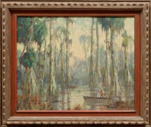 HELDNER Knute 1877-1952,Bayou Scene with Figure in Pirogue,Neal Auction Company US 2023-02-03