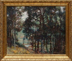 HELDNER Knute 1877-1952,Wooded Landscape Overlooking a Pond,Neal Auction Company US 2023-11-15