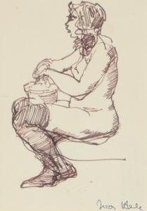HELE Ivor Henry Thomas 1912-1993,Shelling Peas,Elder Fine Art AU 2022-10-16