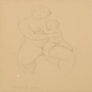 HELFRICH Rudolf 1912-2003,A pair of studies with mother and child,Bruun Rasmussen DK 2011-03-21