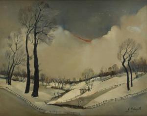 HELINCK Gustave 1884-1954,Paysage hivernal,Horta BE 2013-01-21