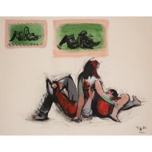 HELION Jean 1904-1987,Le couple,1920,Tajan FR 2017-11-22