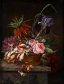 hellemans Jeanne Marie Joséphine 1796-1837,PARROT TULIPS, ROSES AND OTHER FLOWERS IN A,1828,Freeman 2012-10-11