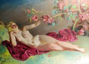 HELLER Andor 1904,Reclining nude female,1940,Canterbury Auction GB 2016-02-16