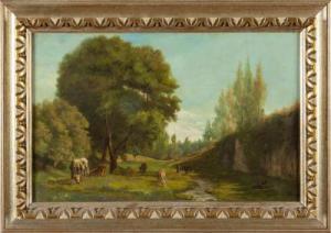 Heller Eduard 1852,Paesaggio con pastorelle ed armenti,Boetto IT 2021-03-02