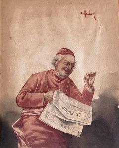 HELLER Eduard 1900-1900,Un cardinal au Figaro,Artprecium FR 2021-10-05