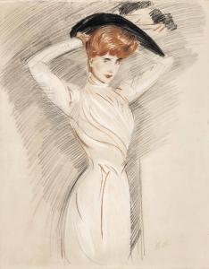 HELLEU Paul Cesar 1859-1927,An elegant lady wearing a hat,Christie's GB 2017-12-14