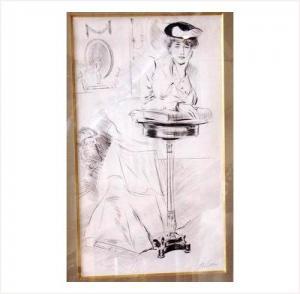 HELLEU Paul Cesar 1859-1927,Femme accoudée,Anaf Arts Auction FR 2008-05-19