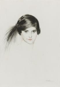 HELLEU Paul Cesar 1859-1927,HEAD OF HELENA RUBINSTEIN WITH EGRET FEATHERS,1908,Sotheby's 2011-10-11