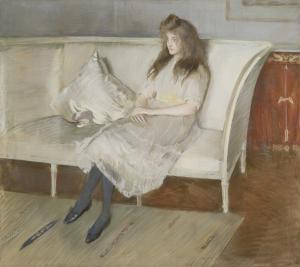 HELLEU Paul Cesar,Jeune fille assise sur un canapé dit \‘Symphonie e,1895,Christie's 2024-04-10