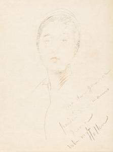 HELLEU Paul Cesar 1859-1927,Portrait de Germaine,1913,Swann Galleries US 2024-03-14