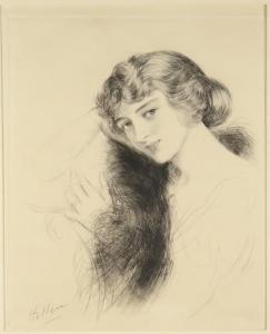 HELLEU Paul Cesar 1859-1927,Portrait of a Young Lady,1900,Quinn & Farmer US 2019-01-24