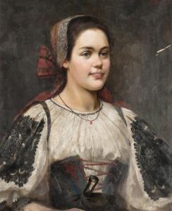 HELLMESSENOVA Gustava 1864,A Girl in a Folk Costume,Palais Dorotheum AT 2012-09-22