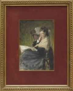 HELLQVIST Carl Gustaf 1851-1890,Läsande kvinna,1876,Uppsala Auction SE 2016-09-27