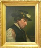 HELLQVIST Carl Gustaf 1851-1890,Mansporträtt.,Auktionskompaniet SE 2007-10-21