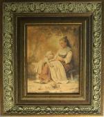 Hellwig Theodor 1815,mother and child,1854,Pook & Pook US 2009-02-26