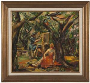 Helm Kennicott Robert 1892-1983,An artist painting a model,John Moran Auctioneers US 2013-06-18