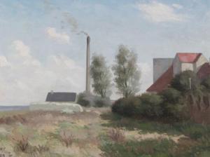 HELME Helge 1894-1987,Landscape with chimney,1939,Bruun Rasmussen DK 2018-12-17
