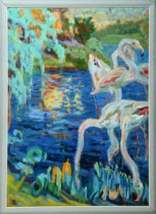 HELMERT Herbert 1924-1997,Flamingos,Allgauer DE 2022-01-13