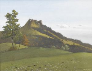 HELY KRONENBITTER WILHELM 1863-1930,Frühlingslandschaft mit einem Berg,Dobiaschofsky CH 2010-11-10