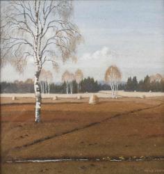 HELY KRONENBITTER WILHELM,Landschaft bei Prien weite herbstliche Wiesenlands,Mehlis 2020-02-27