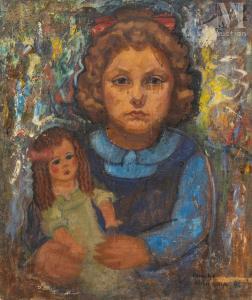 HEMCHE Abdel Halim 1906-1979,Fillette à la poupée,1946,Millon & Associés FR 2022-05-23