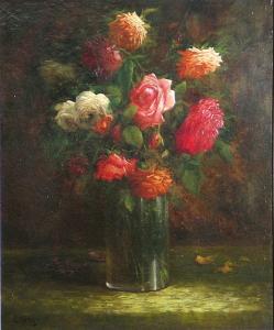 HEMERY E 1800,A still life of roses in a glass vase,1896,Bonhams GB 2008-01-13