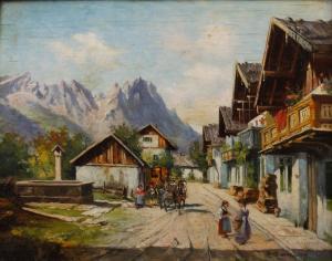 hemmerich Karl Georg,Frühlingsstraße in Berchtesgaden sonnendurchflutet,1920,Mehlis 2021-08-26