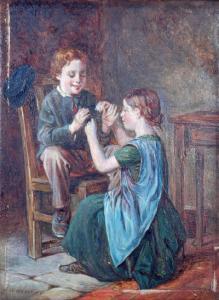 HEMSLEY William 1819-1906,Cats cradle.,David Lay GB 2007-02-15