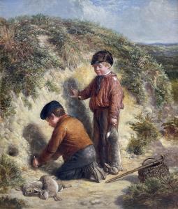 HEMSLEY William 1819-1906,Setting a Rabbit Snare,1857,David Duggleby Limited GB 2024-03-15