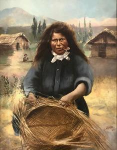 HEMUS Charles 1850-1925,Maori Woman Weaving,1916,International Art Centre NZ 2019-04-09