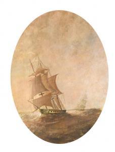 HEMY Bernard Benedict 1845-1913,SHIPPING AT SUNSET mixed media,Mellors & Kirk GB 2008-09-25