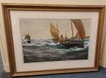 HEMY Charles Napier 1841-1917,fishing boat on choppy waters,1915,Henry Adams GB 2022-01-20