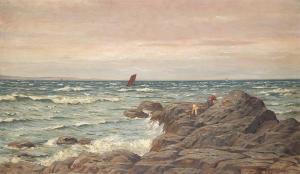 HENDERSON J 1800-1800,Untitled - Women on the Rocks with Sailboat on the Horizon,Levis CA 2015-04-19
