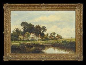 HENDERSON John 1860-1924,Cottage by the River,New Orleans Auction US 2014-07-26