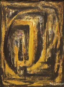 HENDERSON Roy 1900-1900,Abstract in Yellow and Black,Clars Auction Gallery US 2013-11-09