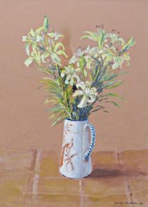 HENDERSON William 1903-1993,Still life of lilies in a jug,1991,Wotton GB 2021-11-06